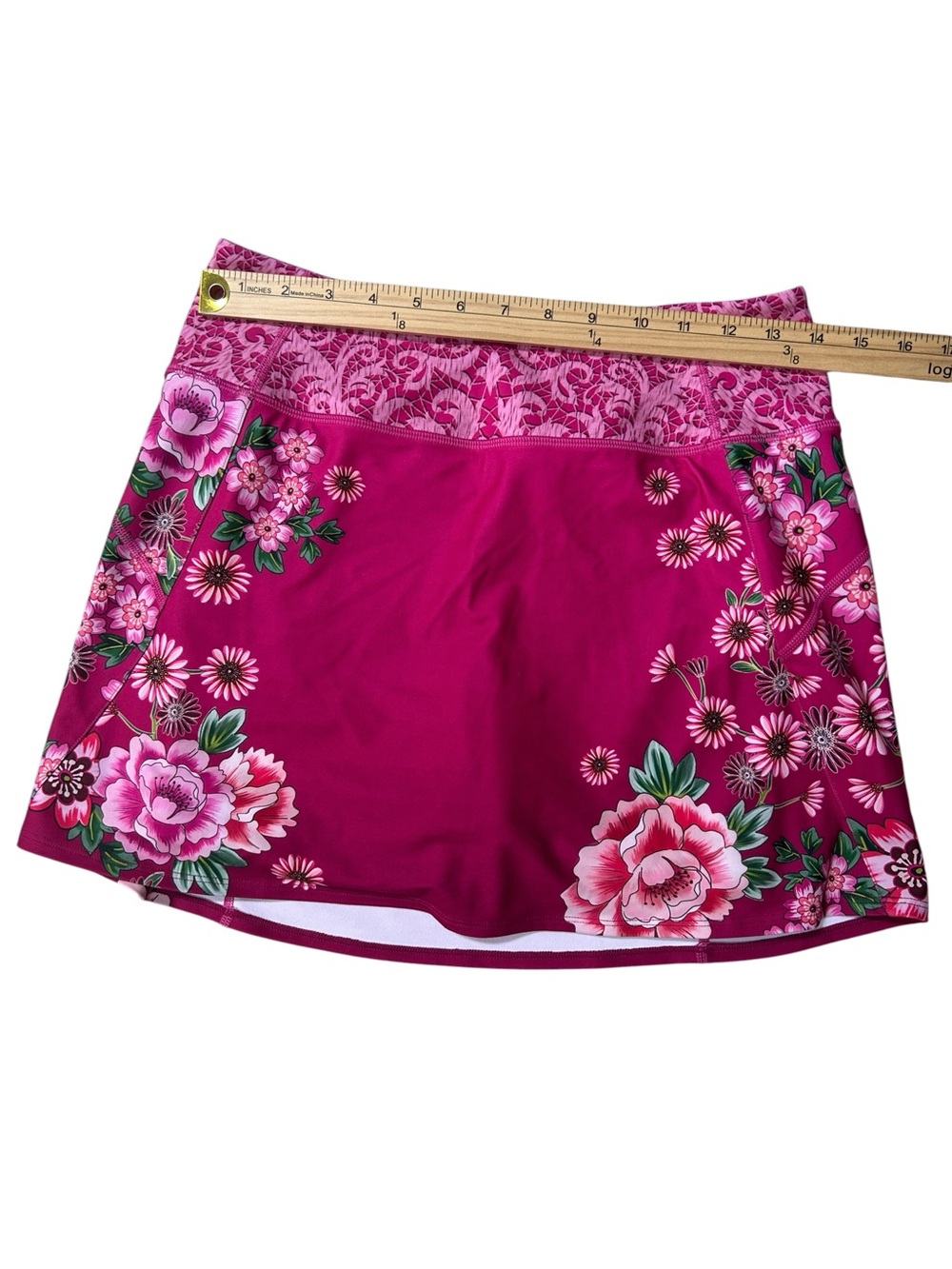 Johnny Was Bee Active Floral Tennis Golf Pickleball Skort Fuchsia Pink, Small - Picture 6 of 10